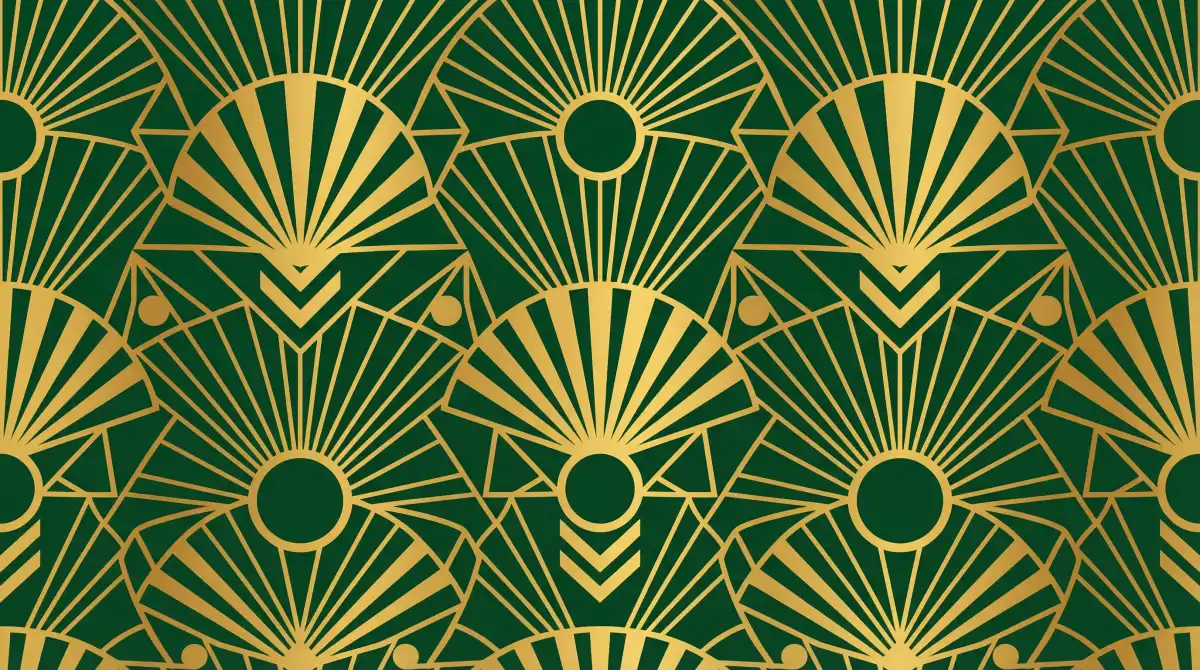 Art Deco金色几何装饰图案