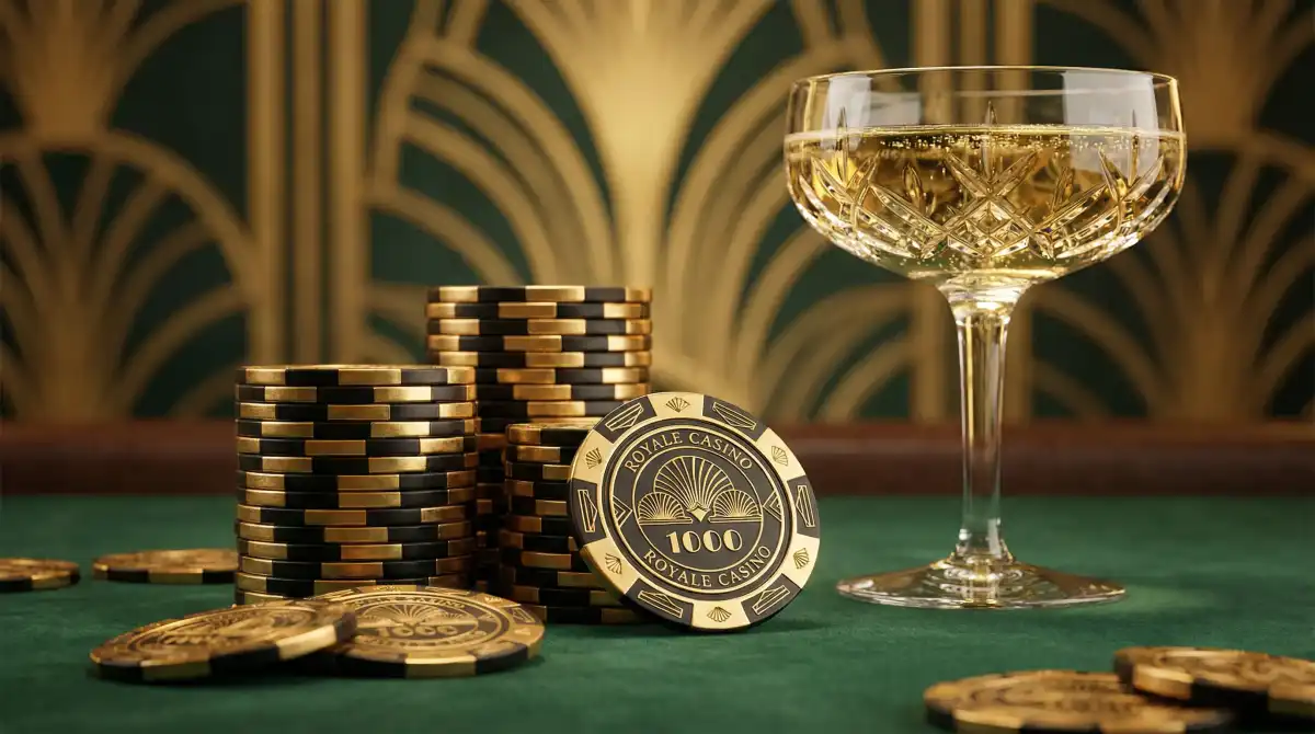 金色筹码与赌桌